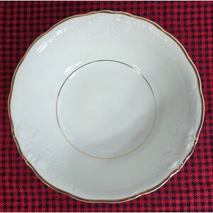 Wawel Poland Fine Porcelain China Casa Oro RoundWhite/Gold Trim Serving Bowl Vtg